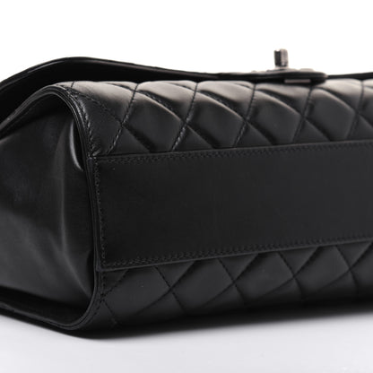 Chanel Lambskin Quilted Jumbo Grocery By Chanel Drawstring Shopping Bag Black 8 of 25