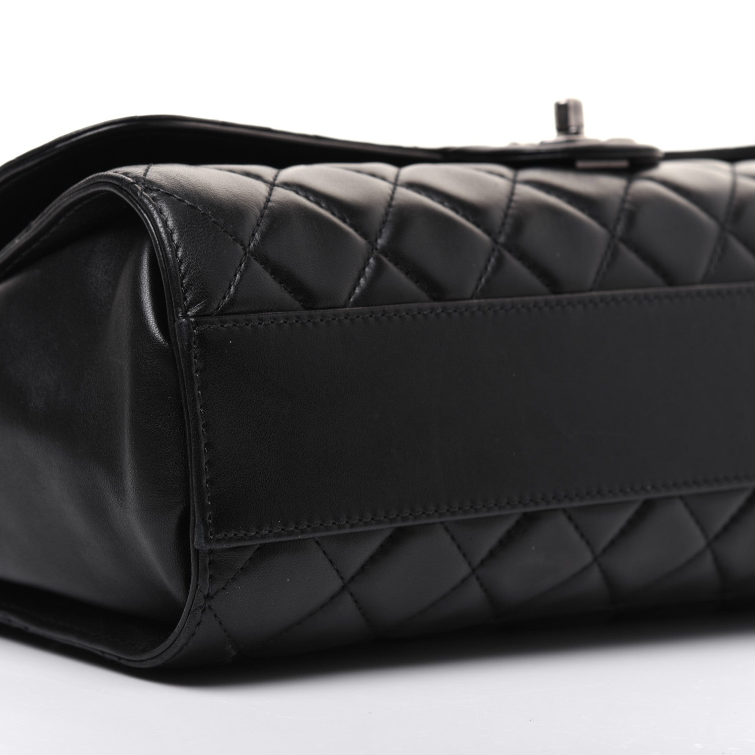 Chanel Lambskin Quilted Jumbo Grocery By Chanel Drawstring Shopping Bag Black 8 of 25