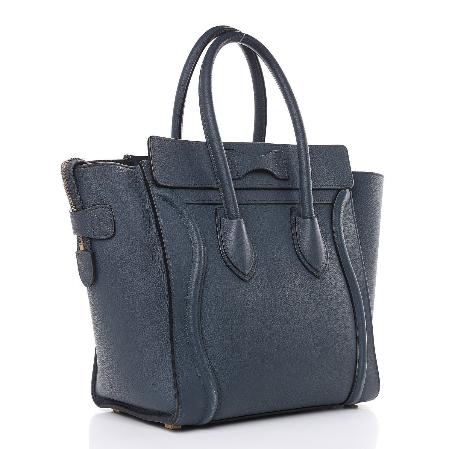 Celine Drummed Calfskin Micro Luggage Orage 3 of 20