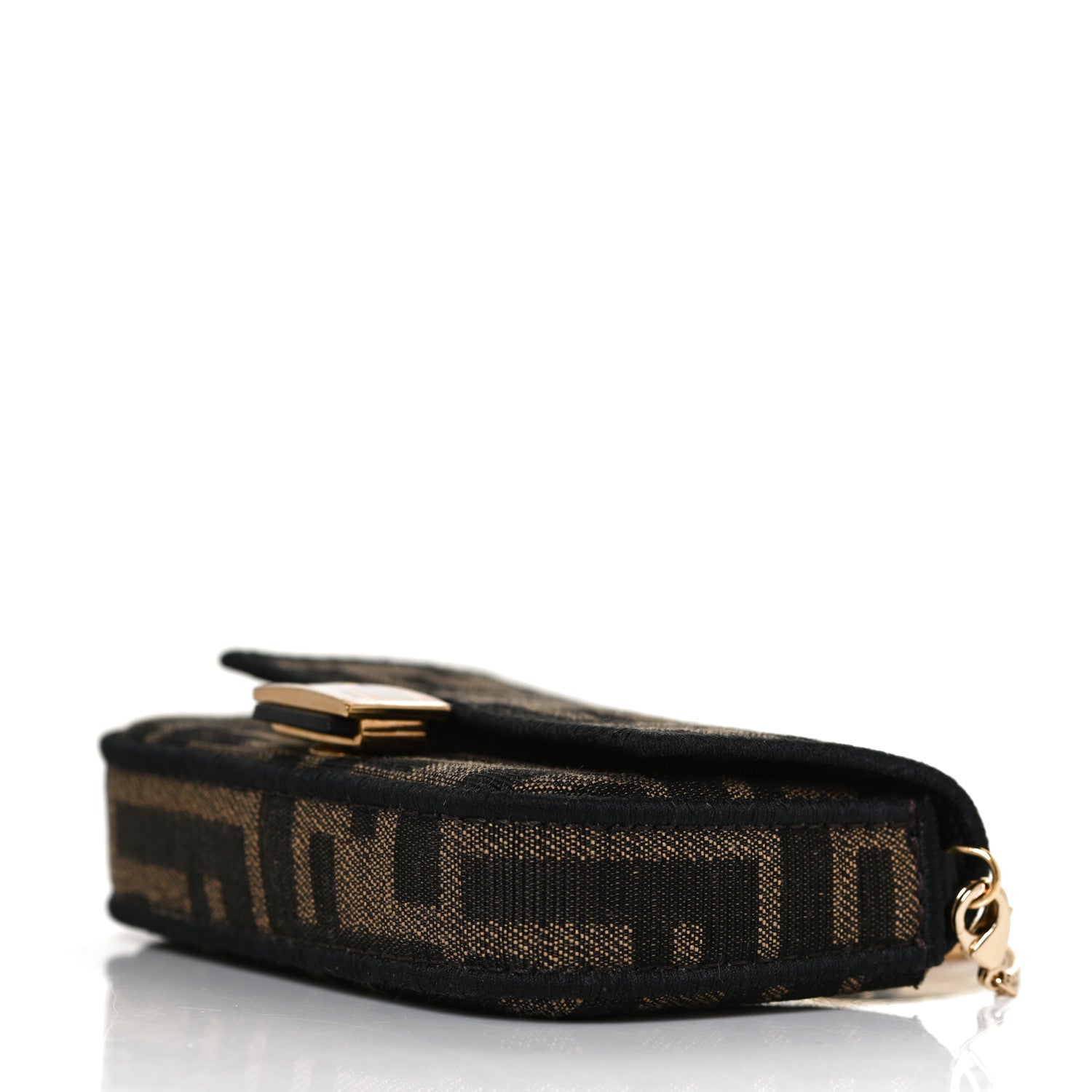 Fendi Fabric Jacquard FF 1974 Nano Baguette Charm Tobacco Moro Black 9 of 12