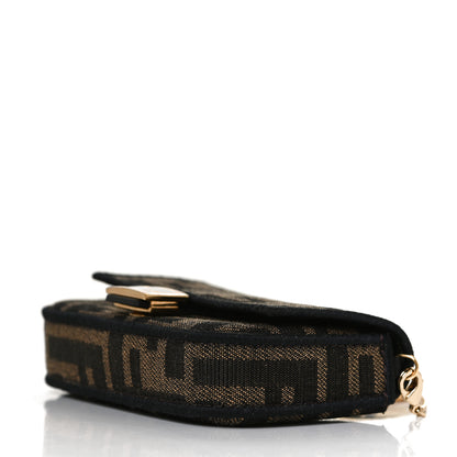 Fendi Fabric Jacquard FF 1974 Nano Baguette Charm Tobacco Moro Black 9 of 12