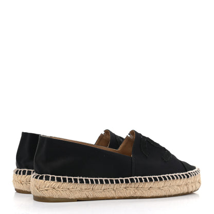 Chanel Satin Grosgrain Espadrilles 38 Black 4 of 7