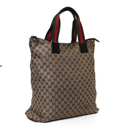 Gucci GG Monogram Large Web Handle Vertical Tote Dark Brown 2 of 14
