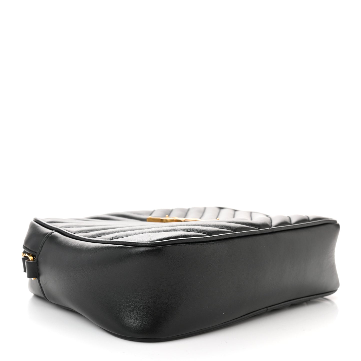 SAINT LAURENT Calfskin Matelasse Monogram Lou Camera Bag Black