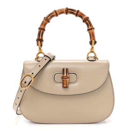 Gucci Boarded Dyana Lux Calfskin Web Small Bamboo 1947 Top Handle Bag Oatmeal 1 of 11