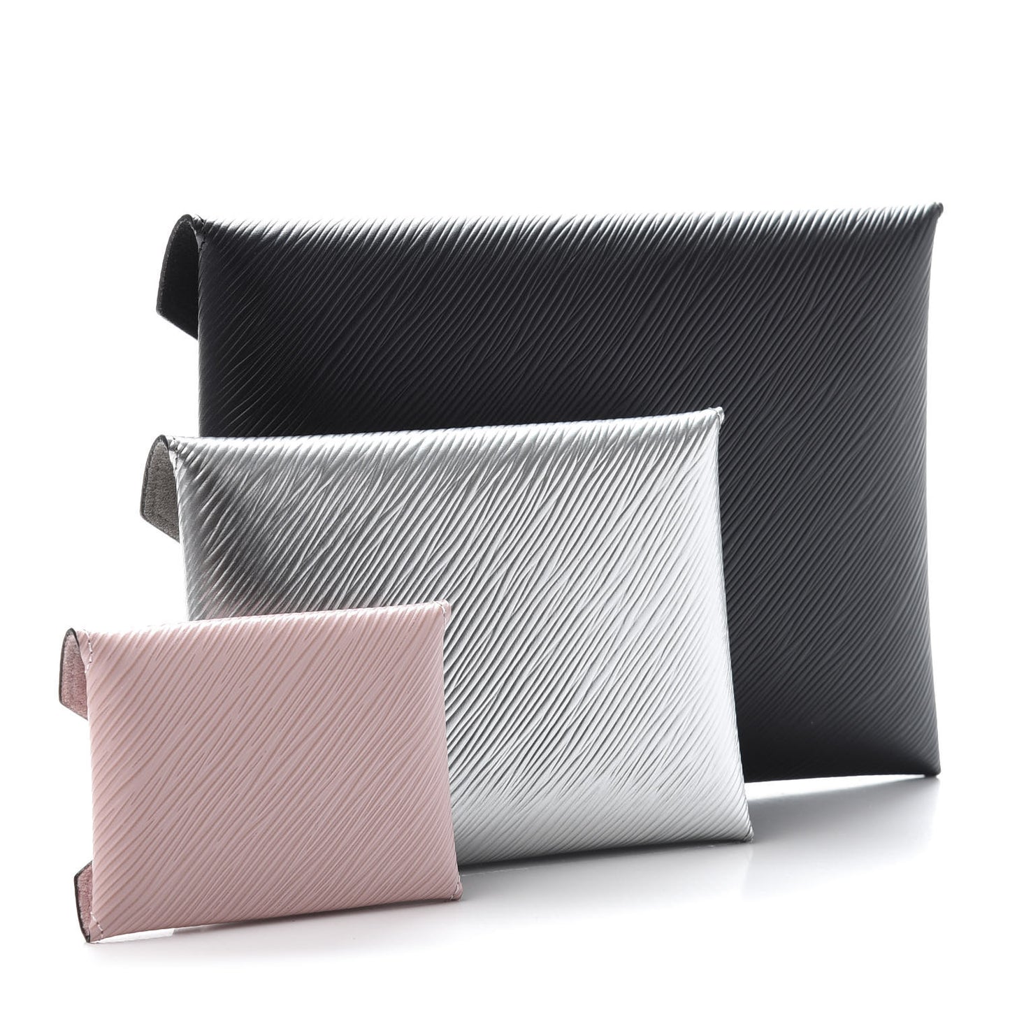 Epi Kirigami Pochette Set Black Silver Rose Ballerine