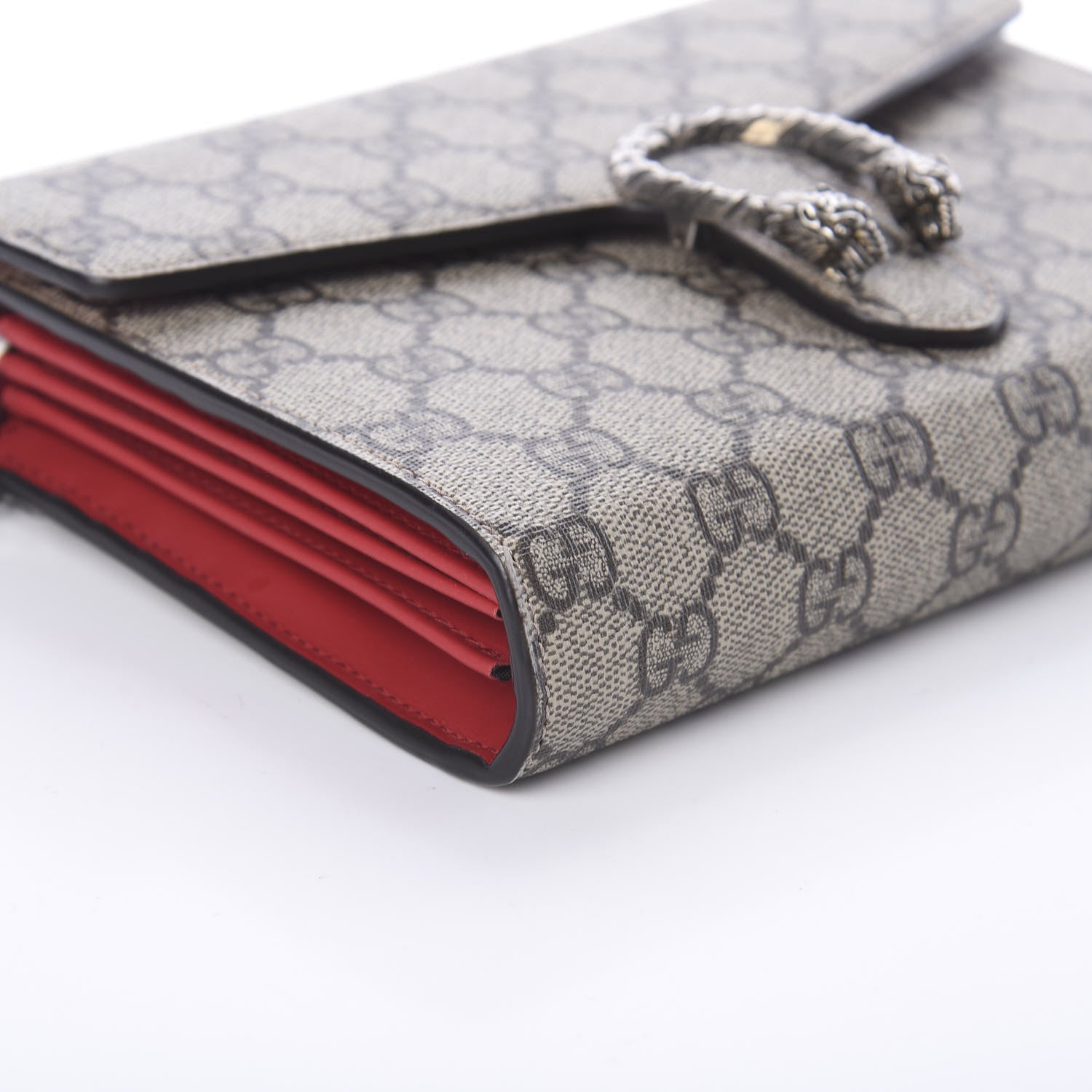 Gucci GG Supreme Monogram Mini Dionysus Chain Wallet Beige Vulcanic Red 6 of 7