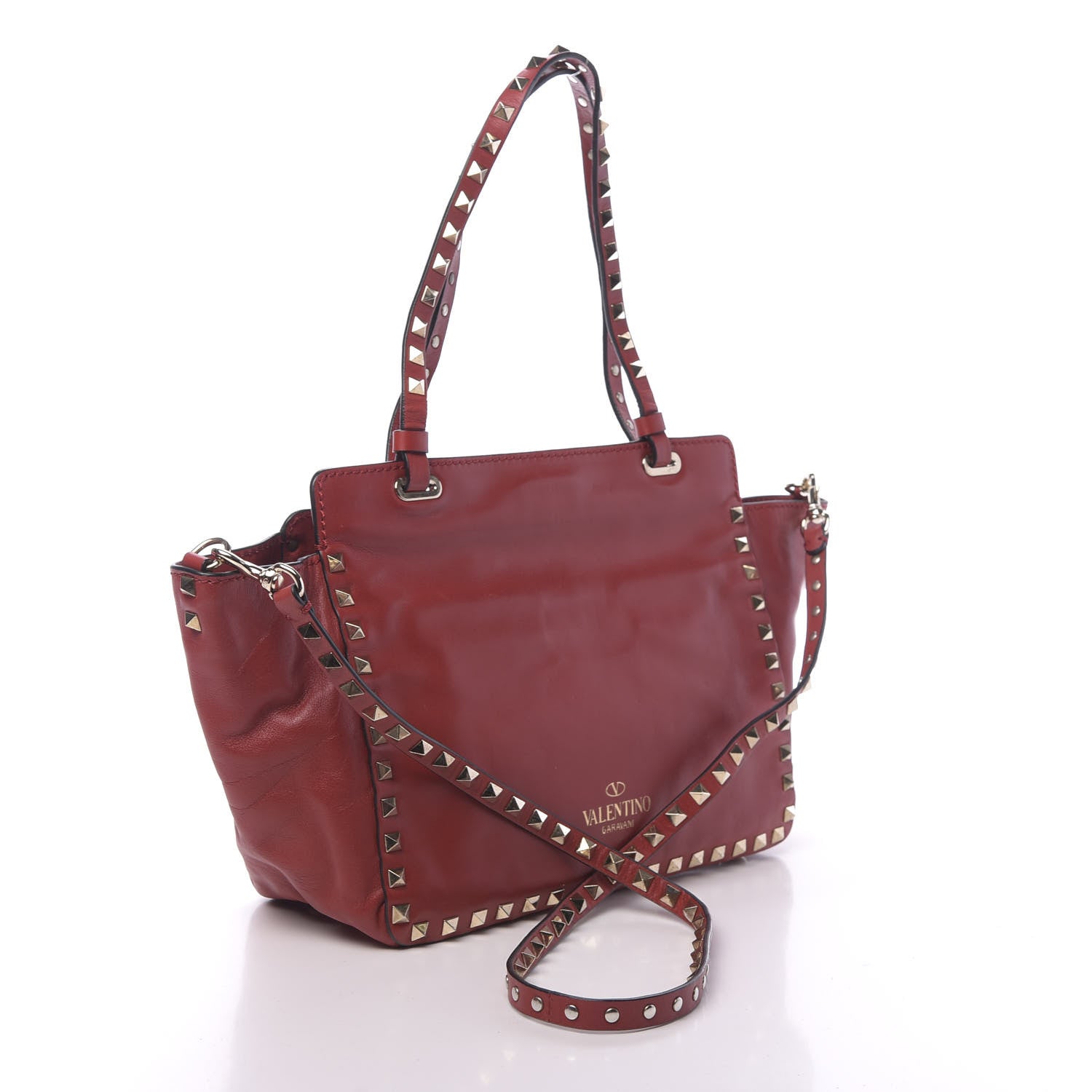 Valentino Garavani Vitello Small Rockstud Tote Rosso Valentino 2 of 14
