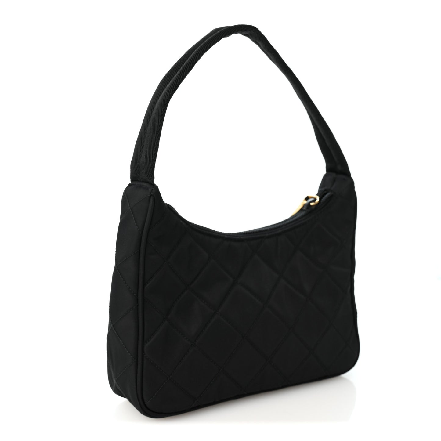 Tessuto Nylon Stitched Shoulder Bag Black