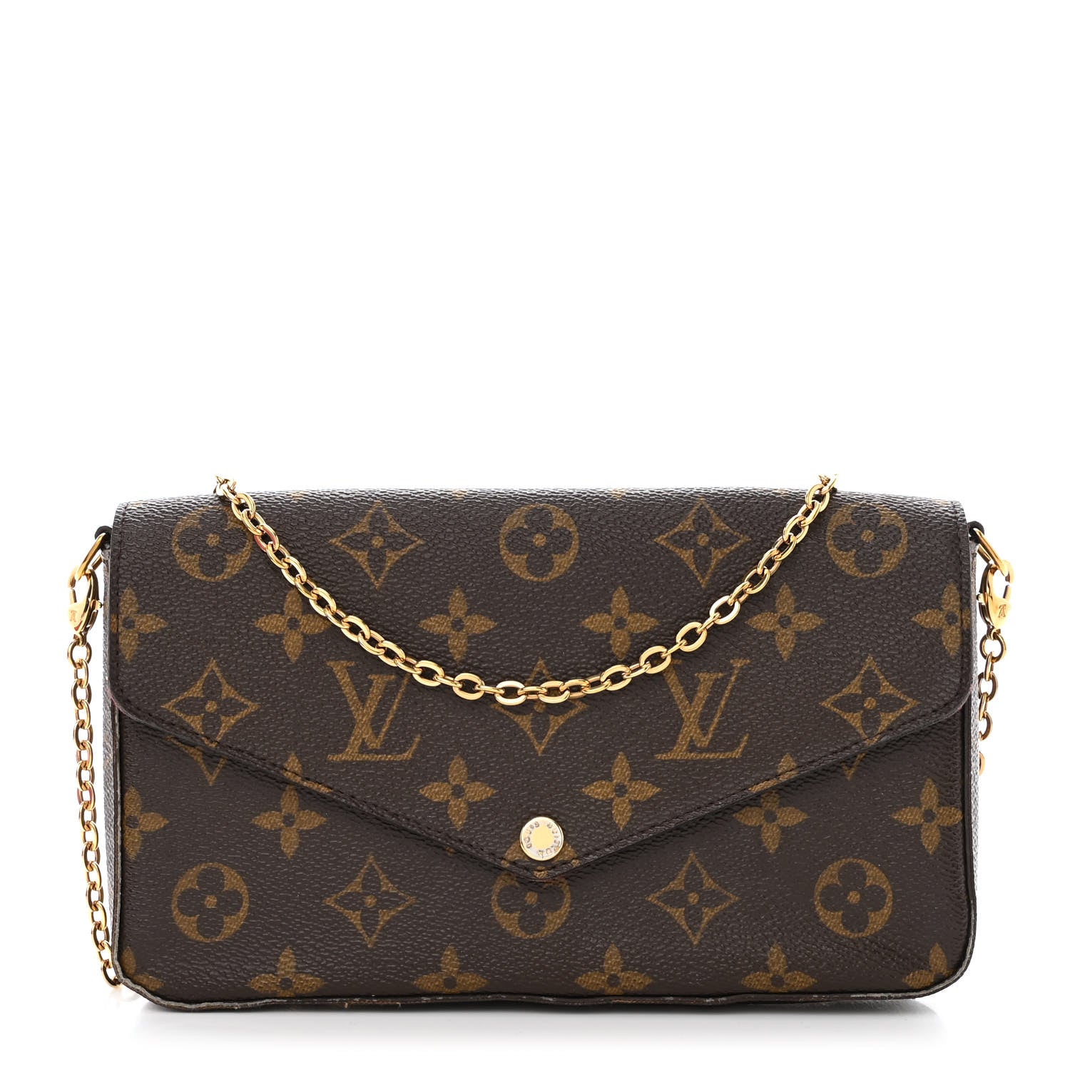 Louis Vuitton Monogram Pochette Felicie Chain Wallet Fuchsia 3 of 18