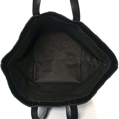 Celine Calfskin Logo Patchwork Cabas Dark Green Black 6 of 15