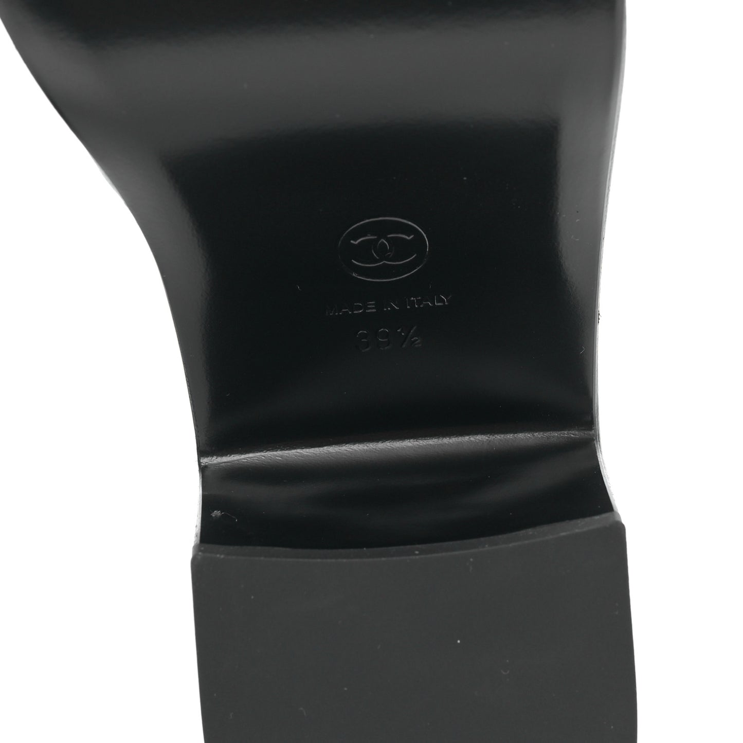 Lambskin Camellia Platform Mules 39.5 Black