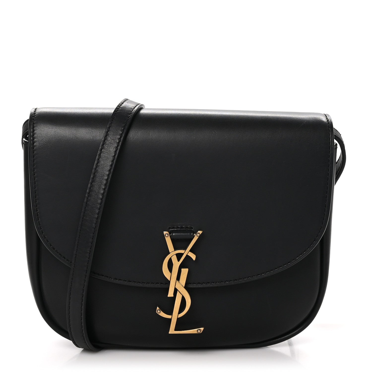 Saint Laurent Smooth Calfskin Monogram Medium Kaia Satchel Black 1 of 10