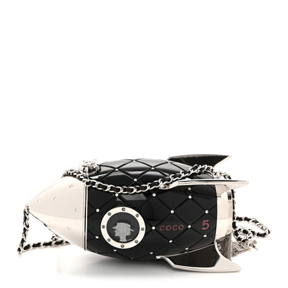 Chanel Plexiglass Crystal Rocket Ship Minaudiere Clutch Black 1 of 9
