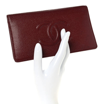 Chanel Caviar Timeless CC Yen Wallet Red 2 of 9