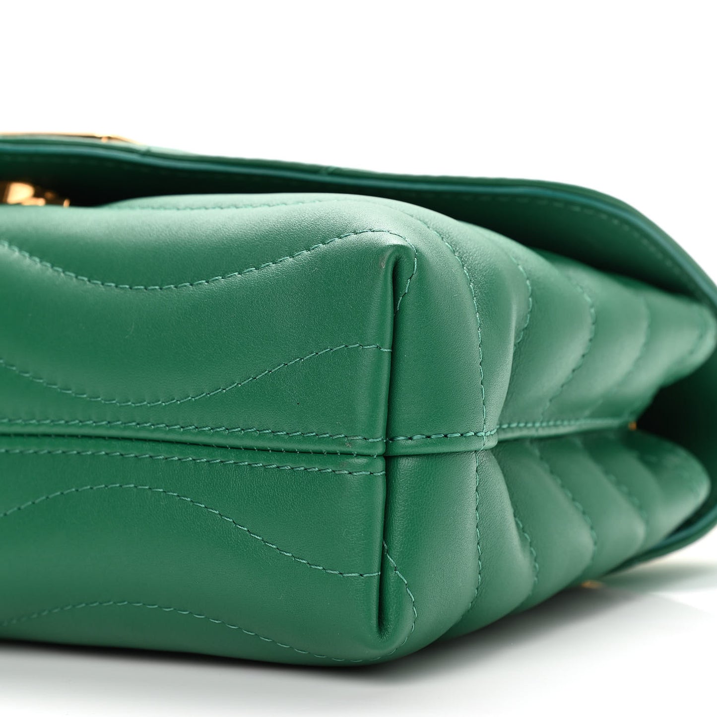 Calfskin New Wave Chain Bag MM NM Emerald