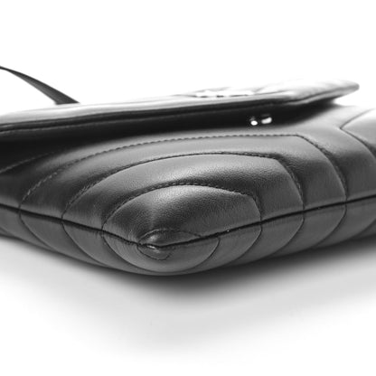 Saint Laurent Calfskin Y Quilted Monogram Loulou Flap Bag Black 9 of 10