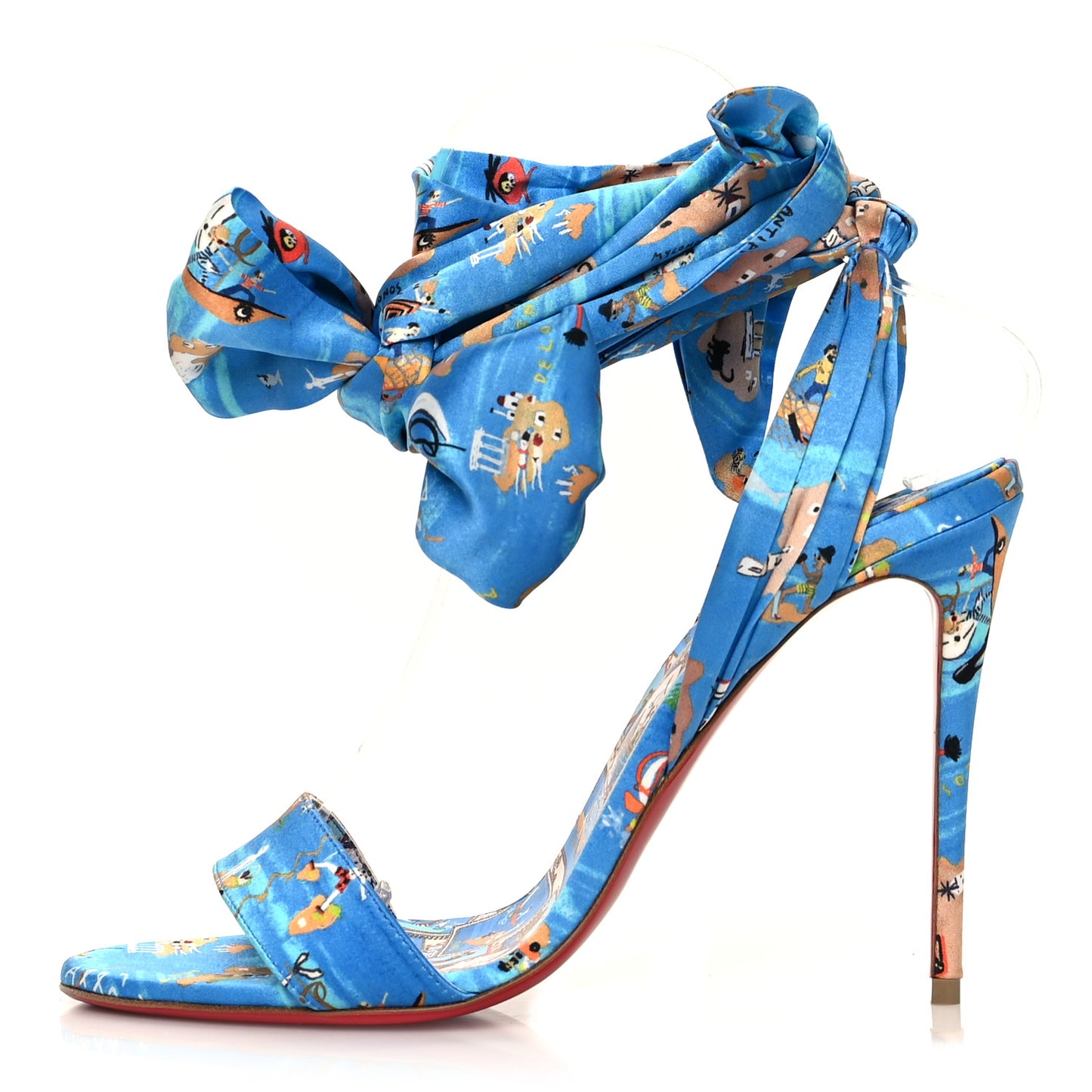 Crepe Satin Greekaba Du Desert 100 Sandal 38 Blue Multicolor