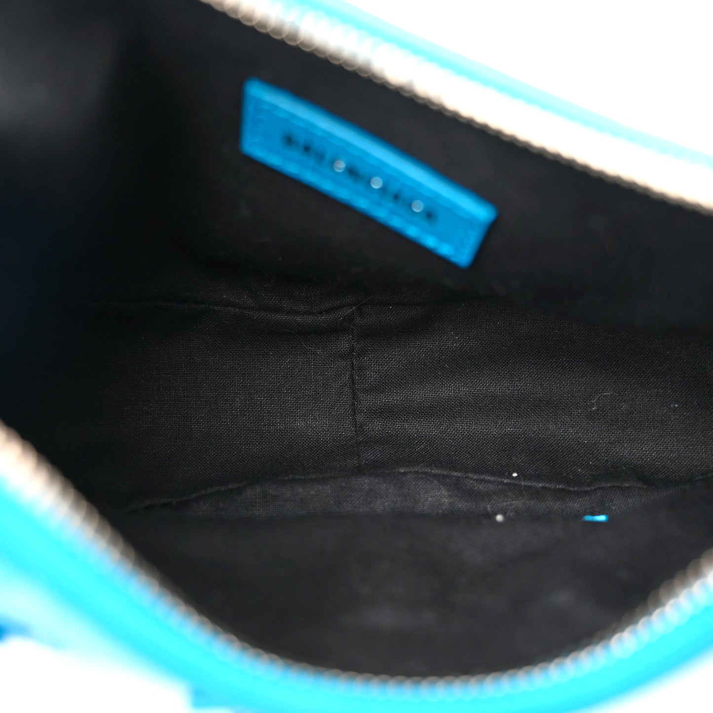 Extra Supple Calfskin Crocodile Embossed Le Cagole Shoulder Bag XS Turquoise