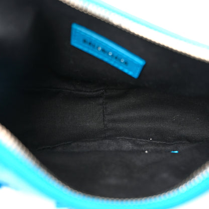 Balenciaga Extra Supple Calfskin Crocodile Embossed Le Cagole Shoulder Bag XS Turquoise 5 of 10