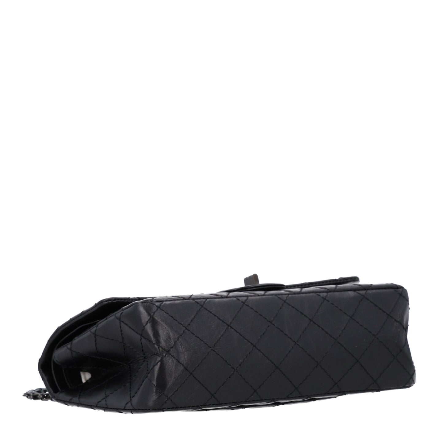 Aged Calfskin Quilted 2.55 Reissue 225 Flap So Black