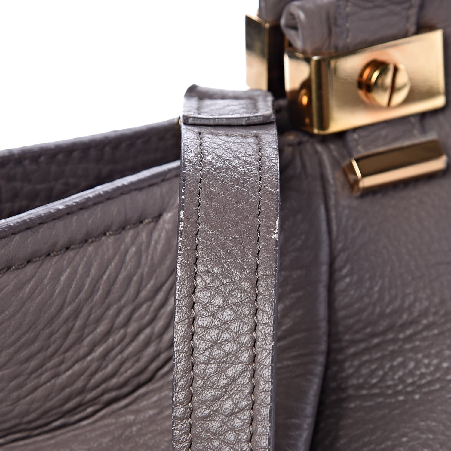 Lanvin Goatskin Trilogy Bowling Bag Mastic 11 of 18