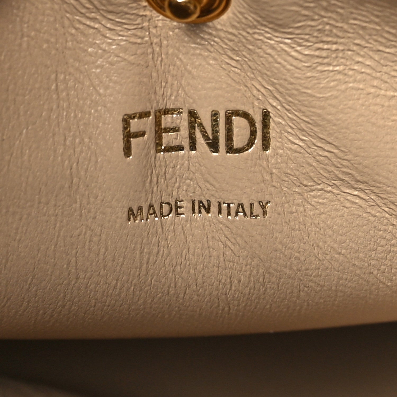 Fendi Vitello Seta Glazed Fabric FF 1974 Medium Peekaboo X-Lite Maya Mogano Panna 6 of 8