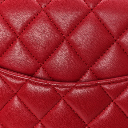 Chanel Lambskin Quilted Medium Double Flap Red 10 of 10