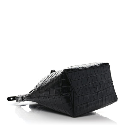 Mansur Gavriel Crocodile Embossed Bucket Bag Black 4 of 12