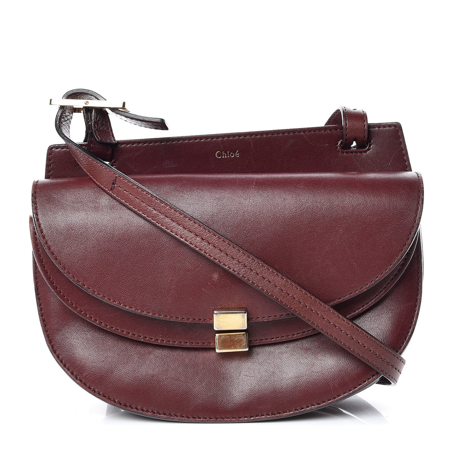 Calfskin Mini Georgia Crossbody Bag Bordeaux