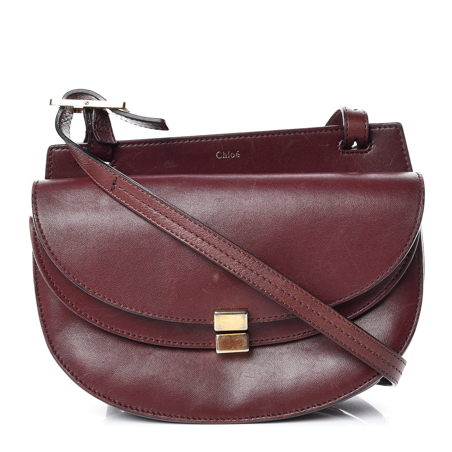 Chloe Calfskin Mini Georgia Crossbody Bag Bordeaux 1 of 13