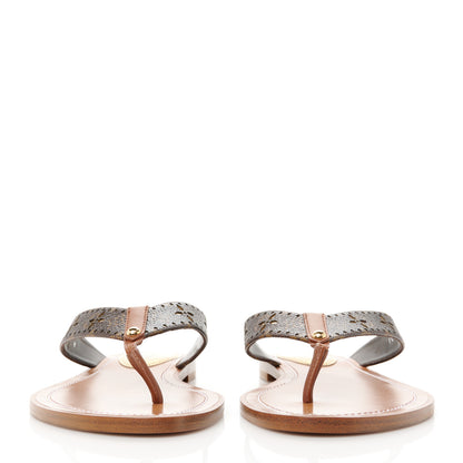 Louis Vuitton Monogram Sunny Flat Thong Sandals 40 Brown 2 of 8