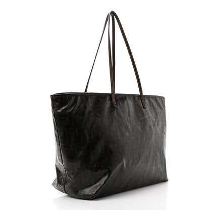 Fendi Zucca Spalmati Matrioska Large Roll Tote Tobacco Black 3 of 16