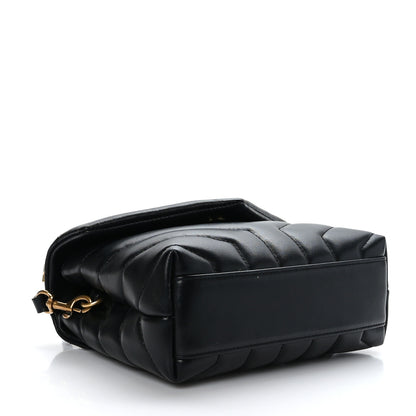 Saint Laurent Calfskin Y Quilted Monogram Toy Loulou Crossbody Bag Black 4 of 9