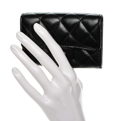 Chanel Lambskin Quilted Flap Card Holder Black 2 of 8