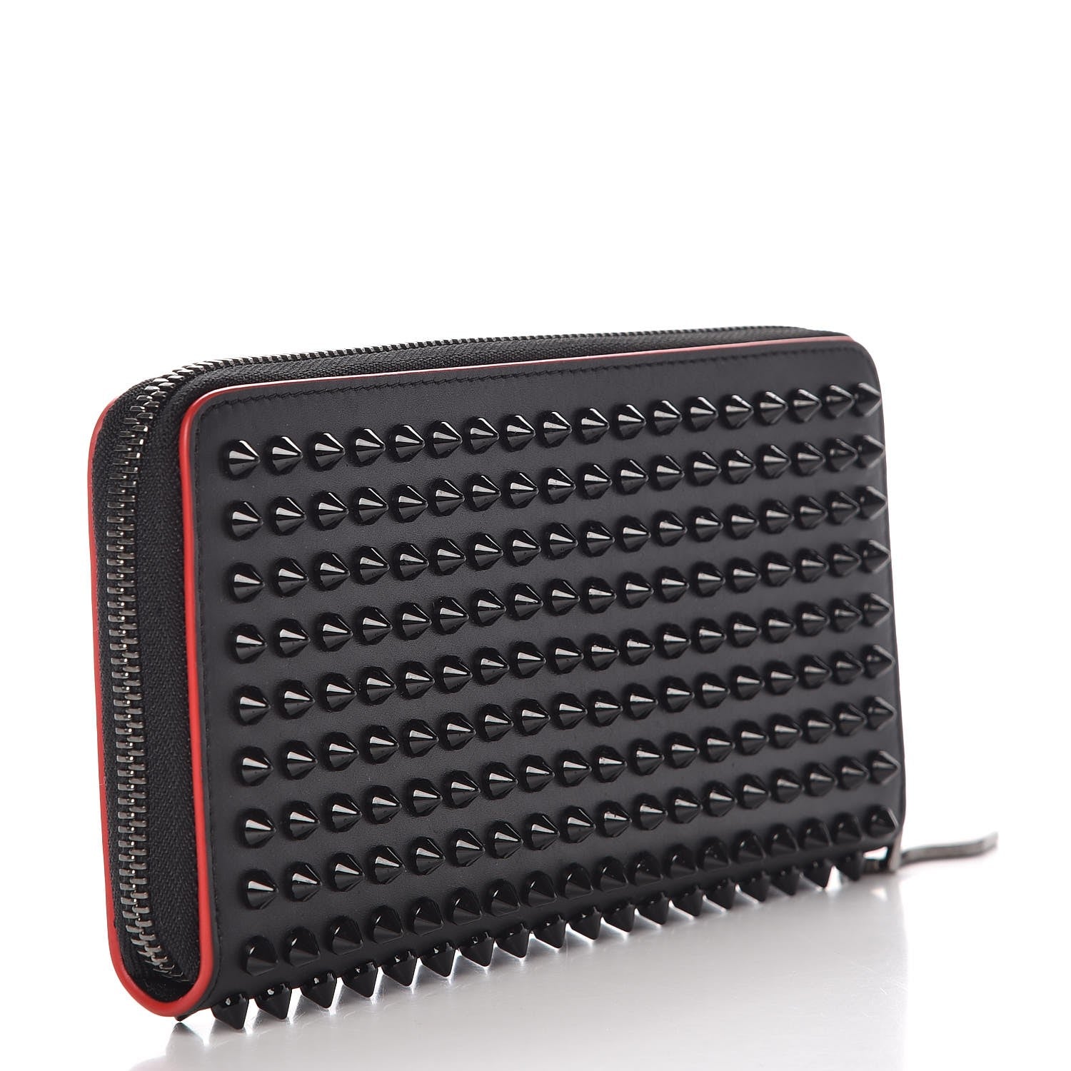 Christian Louboutin Specchio Panettone Spiked Zip Around Wallet Black 3 of 7