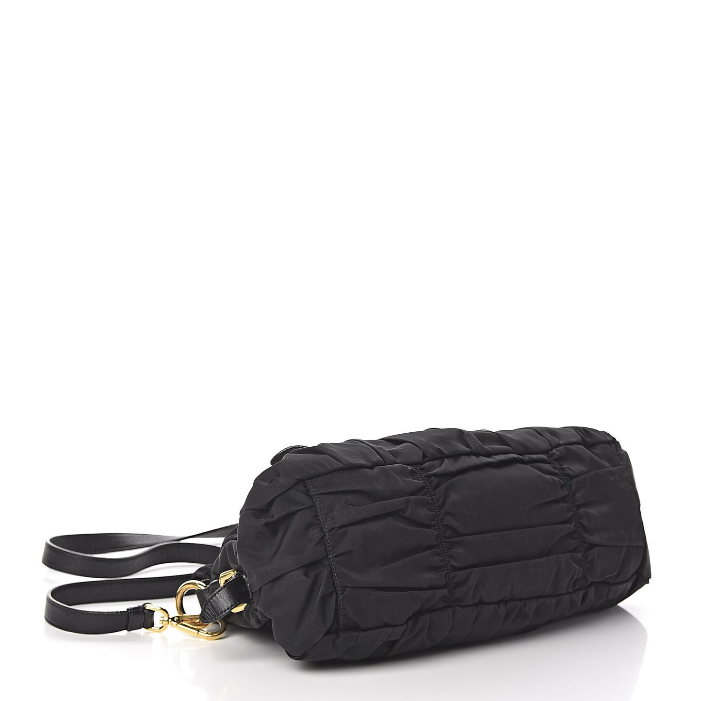 Tessuto Nylon Gaufre Shopping Satchel Black