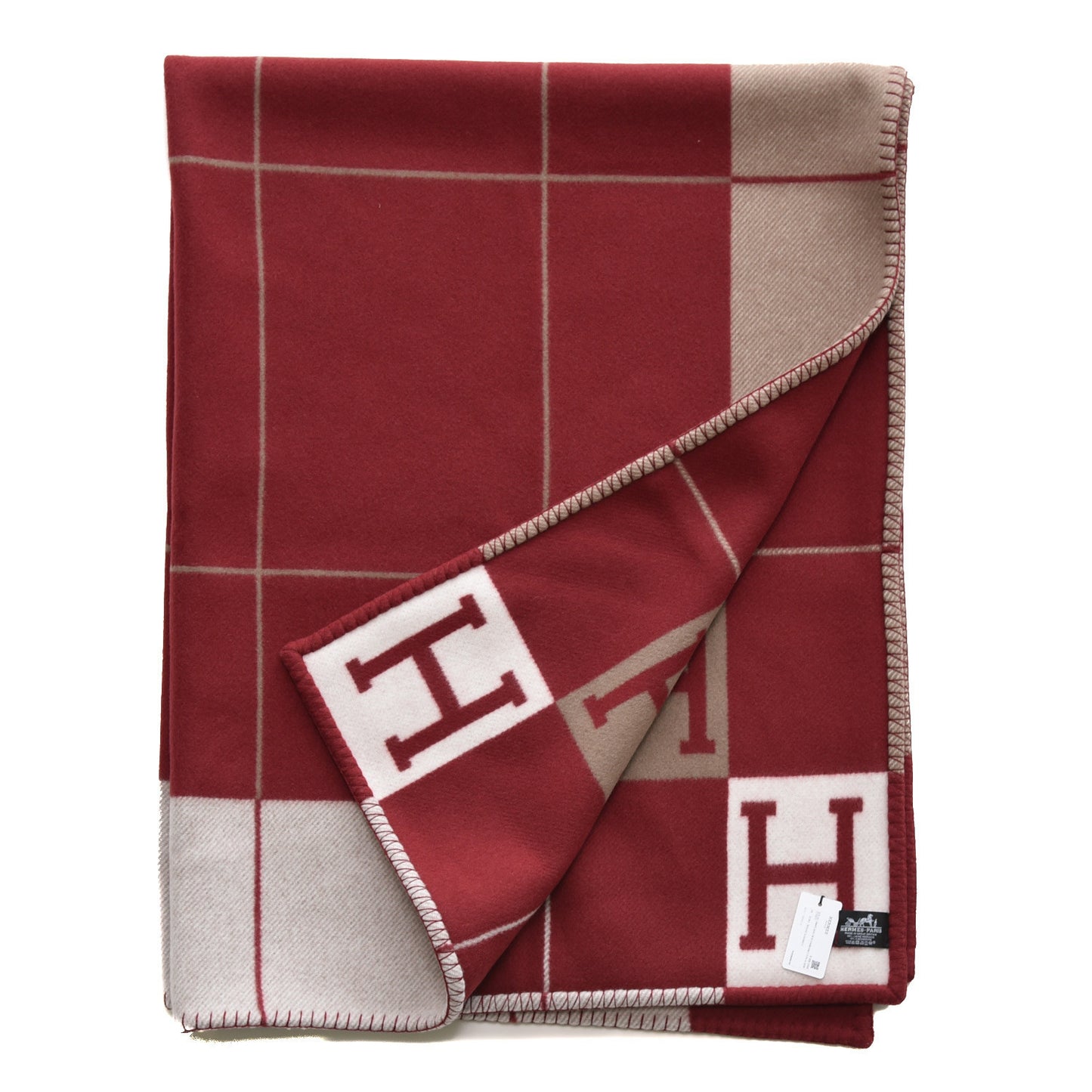 Wool Cashmere Avalon III Blanket Ecru Rouge H