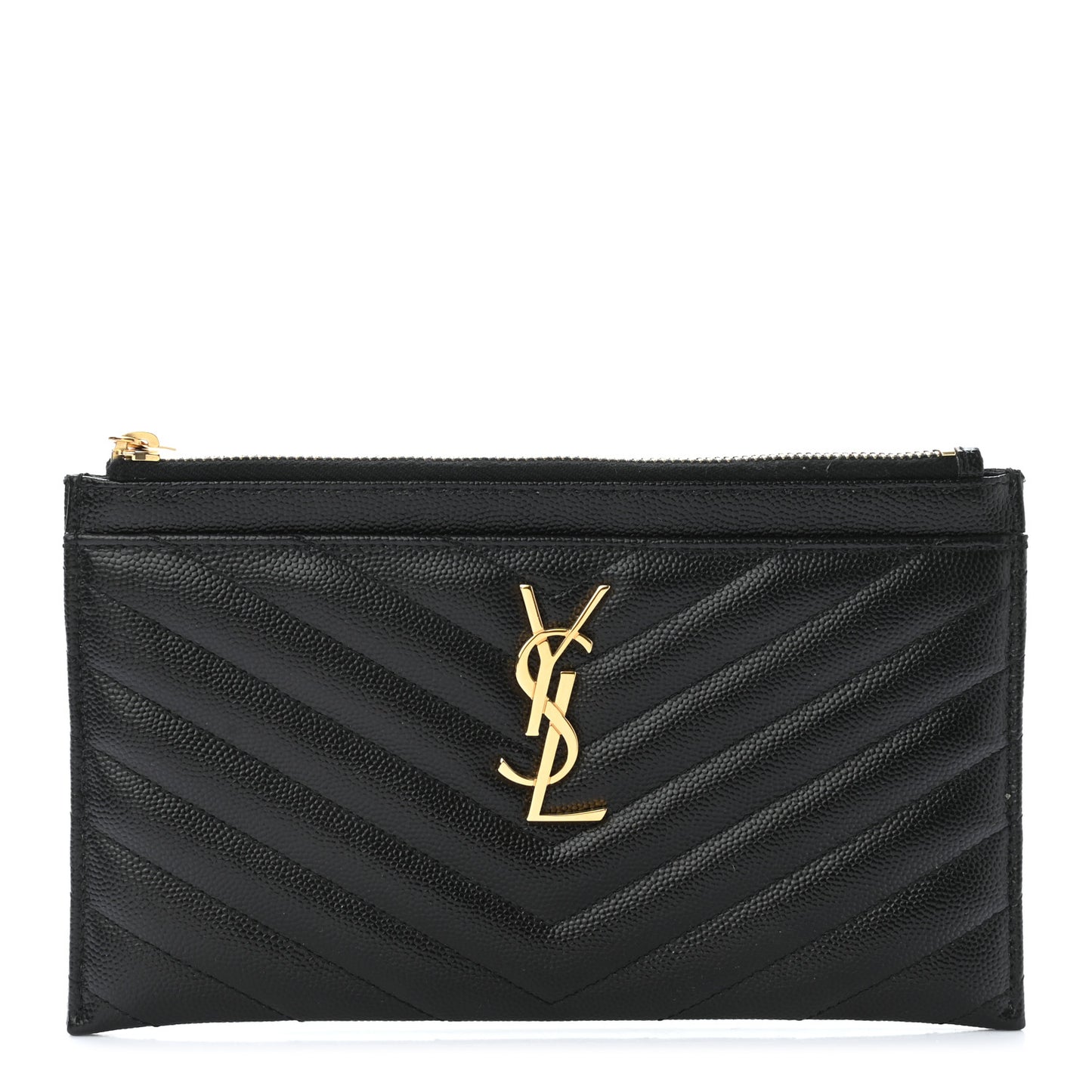 Grain De Poudre Chevron Monogram Bill Pouch Black