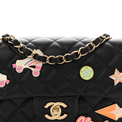 Chanel Lambskin Quilted Hollywood Charms Mini Rectangular Flap Black 8 of 11