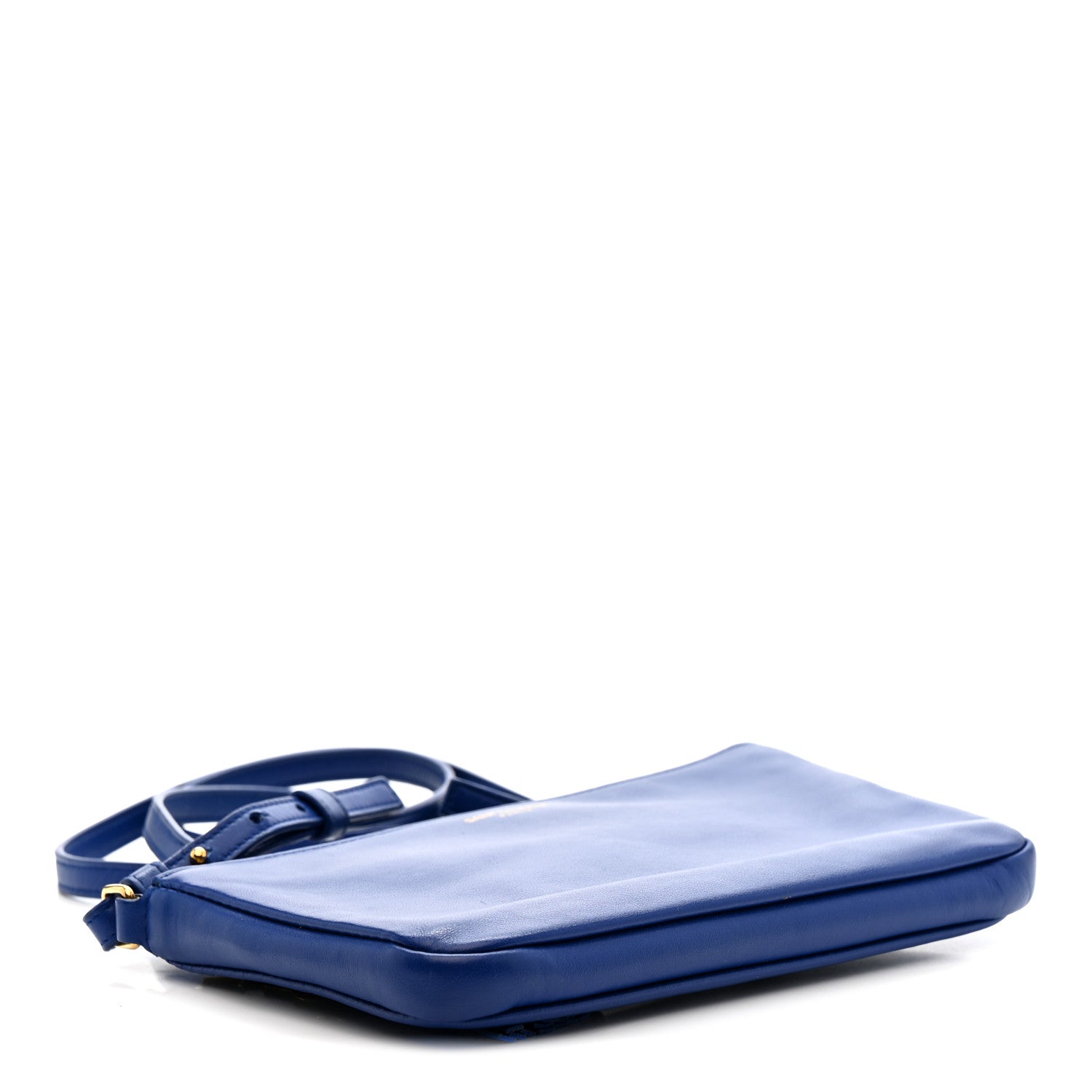Saint Laurent Calfskin Monogram Phone Pouch Crossbody Bag Blue Majorelle 4 of 11