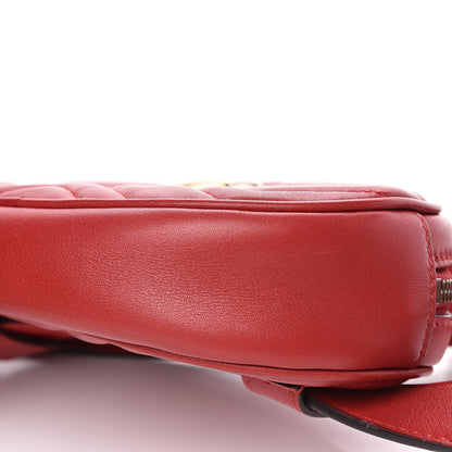 Gucci Calfskin Matelasse GG Marmont Belt Bag 95 38 Hibiscus Red 11 of 11