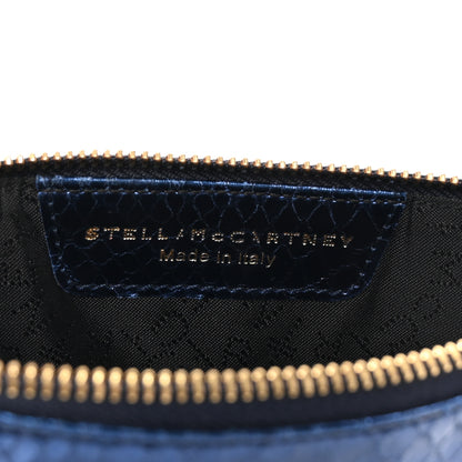 Stella McCartney Metallic Faux Snakeskin Falabella Clutch Blue 6 of 9