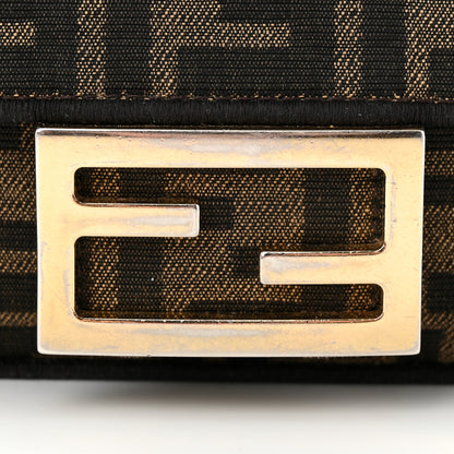 Fendi Fabric Jacquard FF 1974 Mini Baguette Tobacco Moro Black 11 of 11
