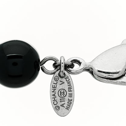 Chanel Ruthenium Beaded CC Long Necklace Black 5 of 5