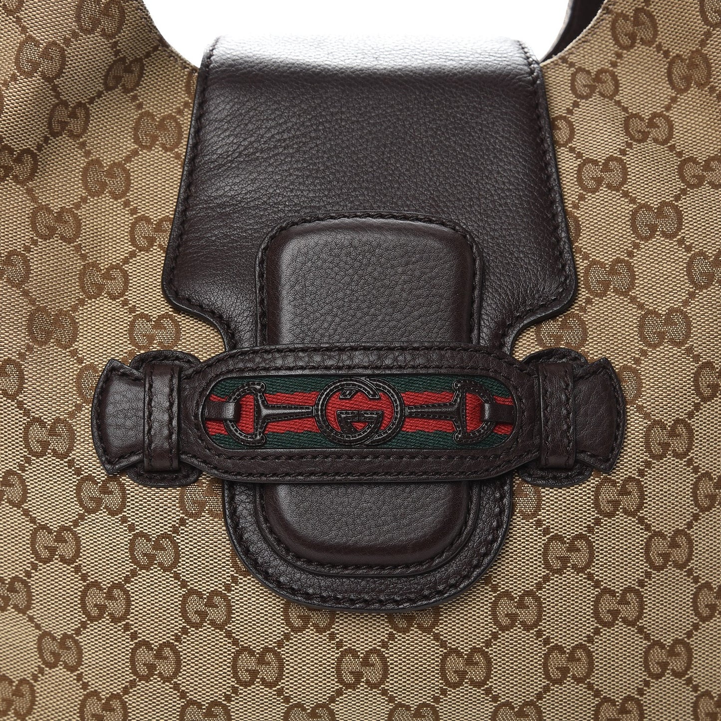 Monogram Web Medium Dressage Hobo Dark Brown