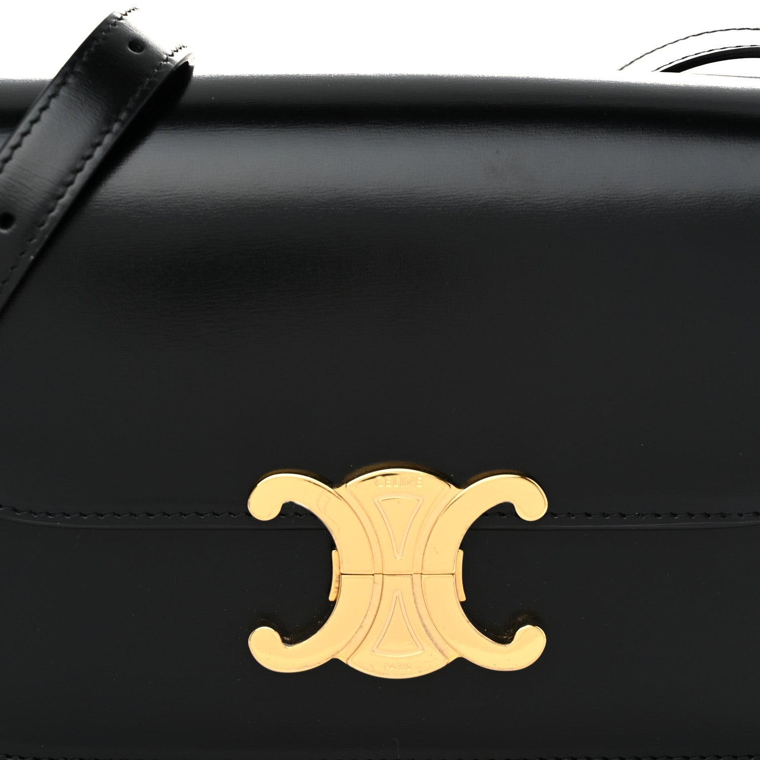 Celine Shiny Calfskin Teen Triomphe Black 8 of 10