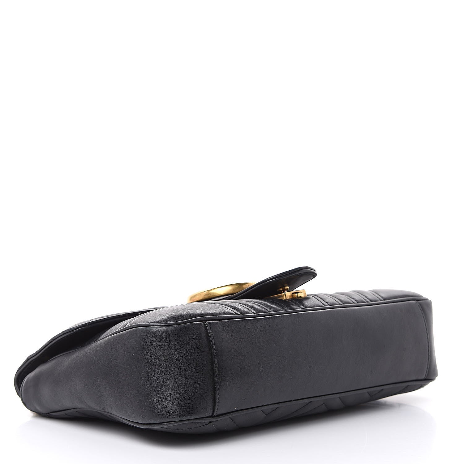 Gucci Calfskin Matelasse Medium GG Marmont Shoulder Bag Black 4 of 20