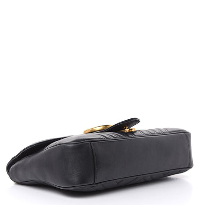 Gucci Calfskin Matelasse Medium GG Marmont Shoulder Bag Black 4 of 20