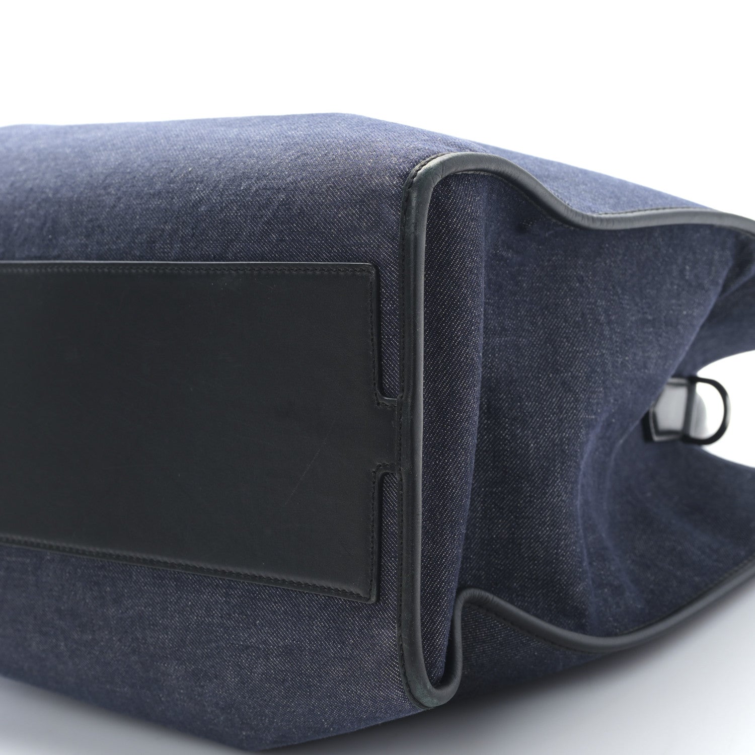 Dolce & Gabbana Canvas Calfskin Embroidered Logo Large Edge Shopper Tote Blue 8 of 8